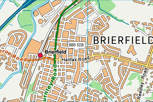 BB9 5DB map - OS VectorMap District (Ordnance Survey)