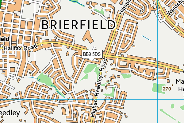 BB9 5DS map - OS VectorMap District (Ordnance Survey)