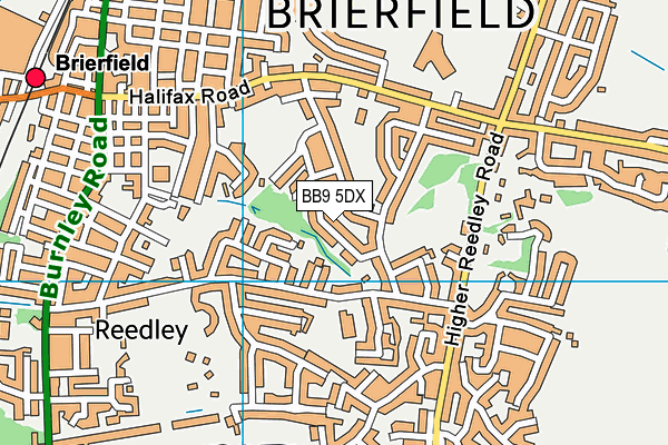 BB9 5DX map - OS VectorMap District (Ordnance Survey)