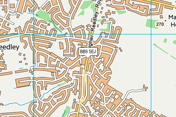BB9 5EJ map - OS VectorMap District (Ordnance Survey)