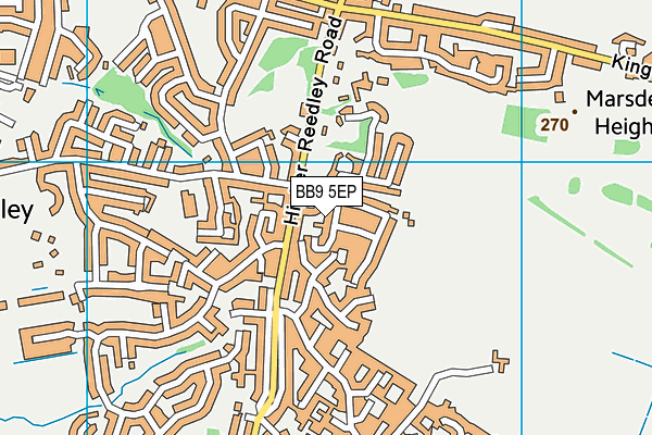 BB9 5EP map - OS VectorMap District (Ordnance Survey)