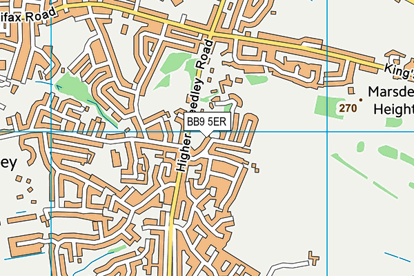 BB9 5ER map - OS VectorMap District (Ordnance Survey)