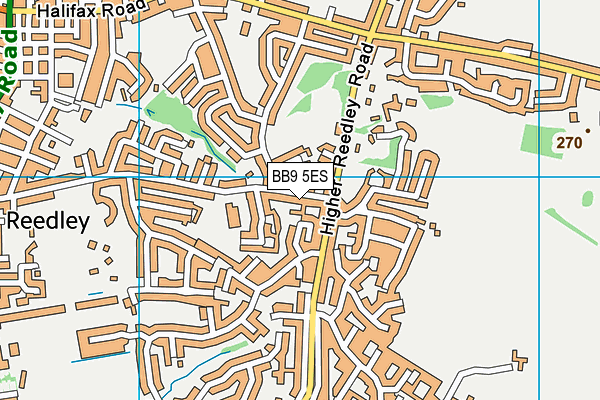 BB9 5ES map - OS VectorMap District (Ordnance Survey)