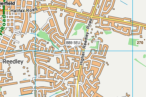 BB9 5EU map - OS VectorMap District (Ordnance Survey)