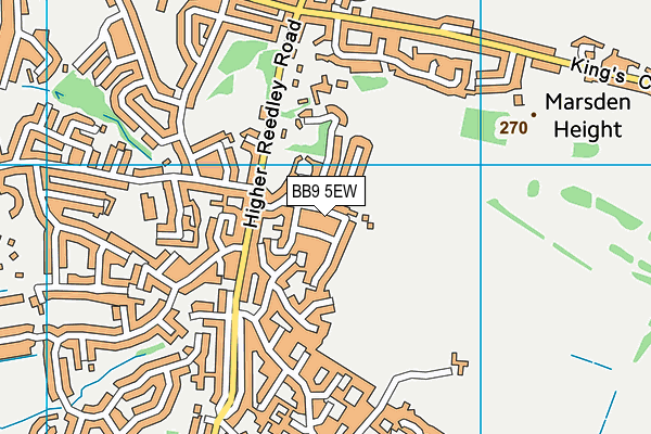 BB9 5EW map - OS VectorMap District (Ordnance Survey)