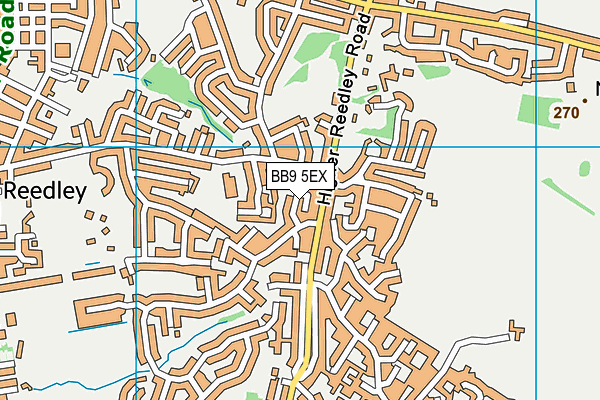 BB9 5EX map - OS VectorMap District (Ordnance Survey)
