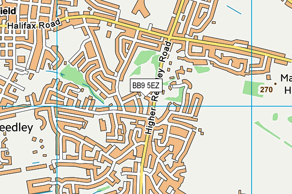 BB9 5EZ map - OS VectorMap District (Ordnance Survey)