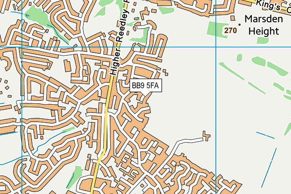 BB9 5FA map - OS VectorMap District (Ordnance Survey)