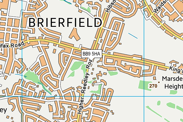 BB9 5HA map - OS VectorMap District (Ordnance Survey)
