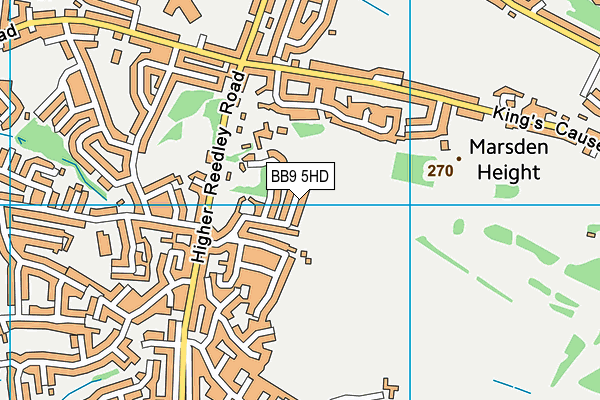 BB9 5HD map - OS VectorMap District (Ordnance Survey)