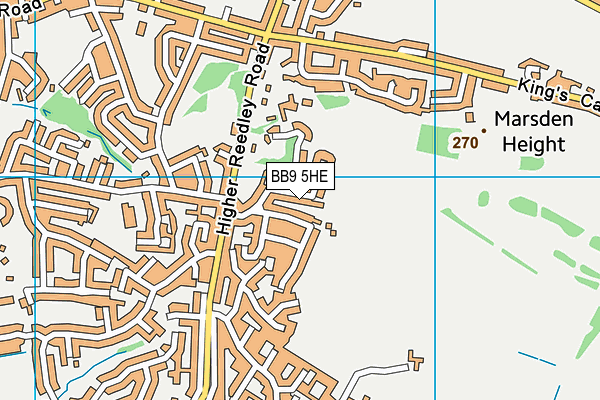 BB9 5HE map - OS VectorMap District (Ordnance Survey)