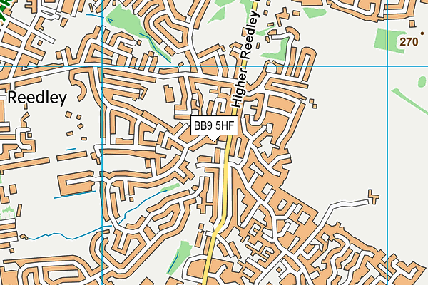 BB9 5HF map - OS VectorMap District (Ordnance Survey)