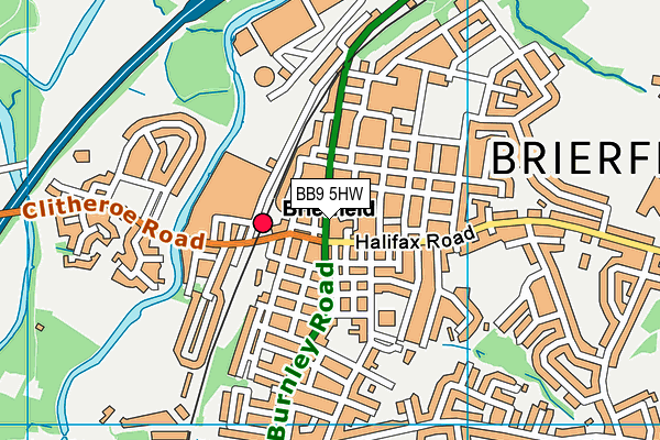 BB9 5HW map - OS VectorMap District (Ordnance Survey)