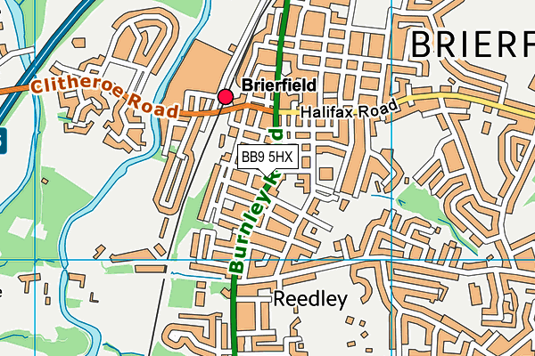 BB9 5HX map - OS VectorMap District (Ordnance Survey)
