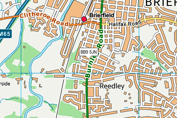 BB9 5JN map - OS VectorMap District (Ordnance Survey)