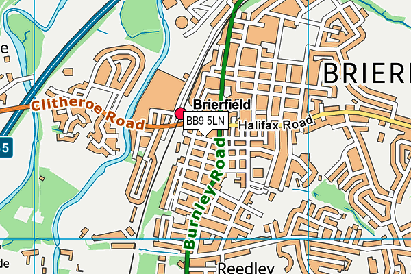 BB9 5LN map - OS VectorMap District (Ordnance Survey)