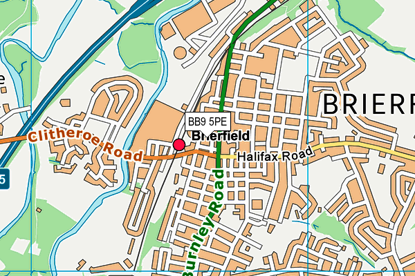 BB9 5PE map - OS VectorMap District (Ordnance Survey)