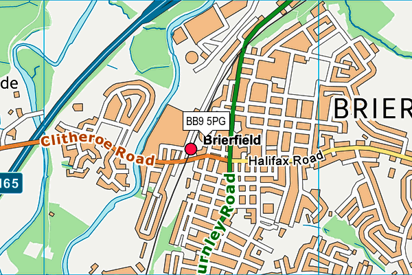 BB9 5PG map - OS VectorMap District (Ordnance Survey)