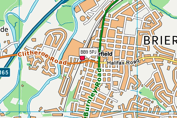BB9 5PJ map - OS VectorMap District (Ordnance Survey)