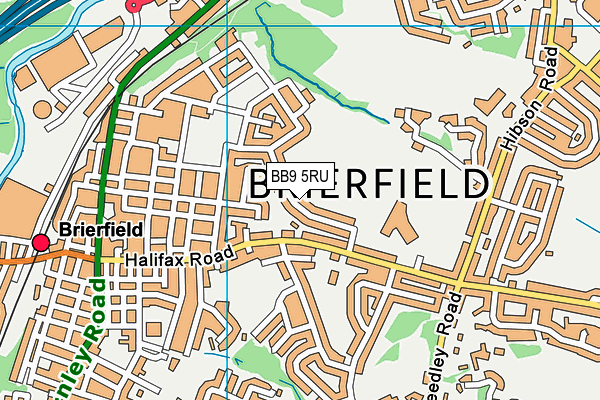 BB9 5RU map - OS VectorMap District (Ordnance Survey)