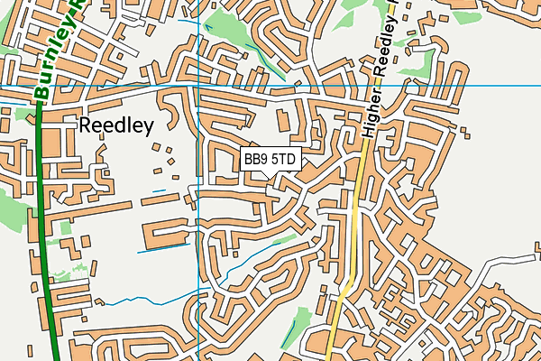 BB9 5TD map - OS VectorMap District (Ordnance Survey)