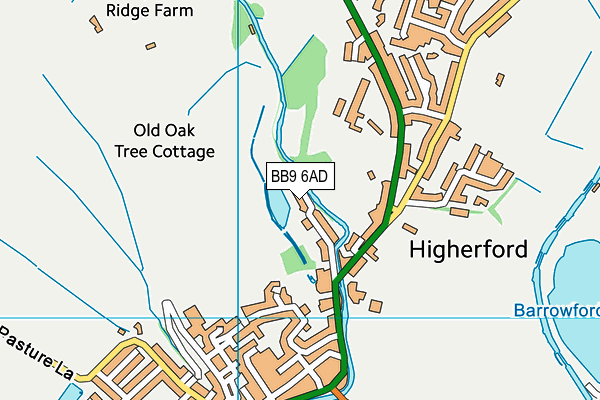 BB9 6AD map - OS VectorMap District (Ordnance Survey)