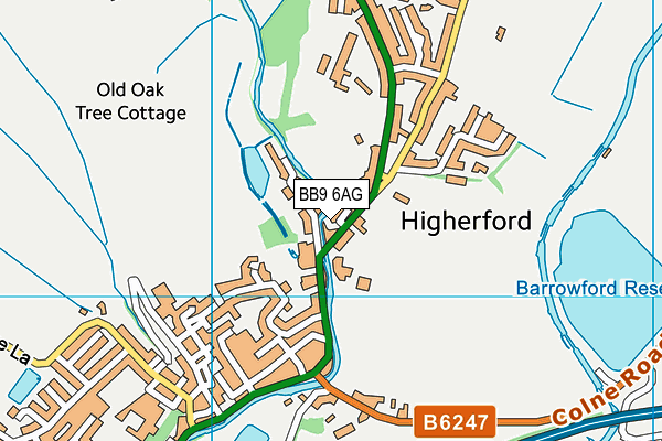 BB9 6AG map - OS VectorMap District (Ordnance Survey)
