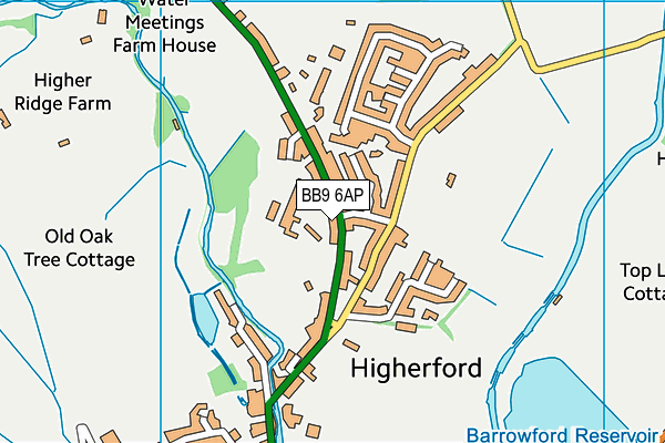 BB9 6AP map - OS VectorMap District (Ordnance Survey)