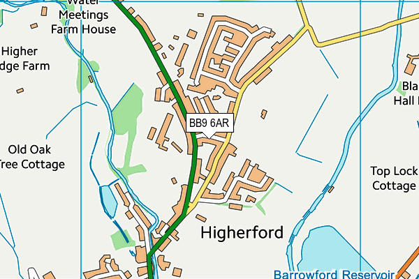 BB9 6AR map - OS VectorMap District (Ordnance Survey)