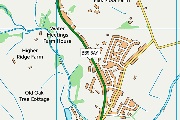 BB9 6AY map - OS VectorMap District (Ordnance Survey)