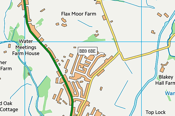 BB9 6BE map - OS VectorMap District (Ordnance Survey)