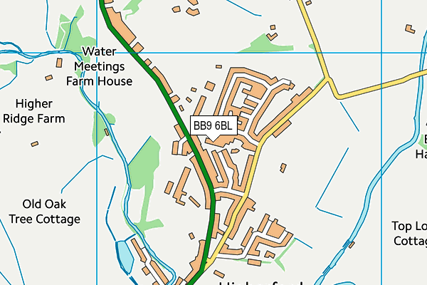 BB9 6BL map - OS VectorMap District (Ordnance Survey)