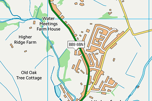 BB9 6BN map - OS VectorMap District (Ordnance Survey)