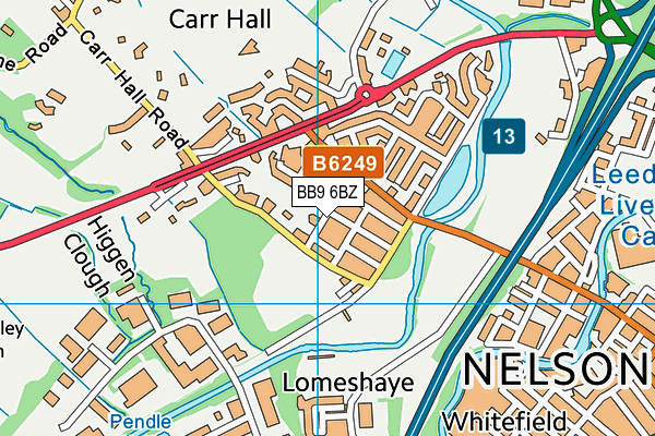 BB9 6BZ map - OS VectorMap District (Ordnance Survey)