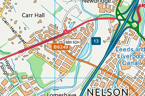 BB9 6DH map - OS VectorMap District (Ordnance Survey)