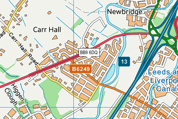 BB9 6DQ map - OS VectorMap District (Ordnance Survey)