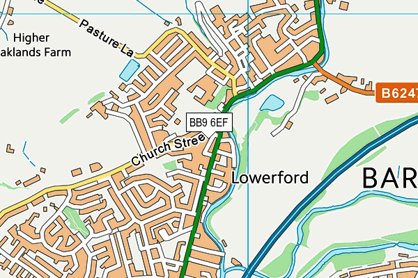 BB9 6EF map - OS VectorMap District (Ordnance Survey)