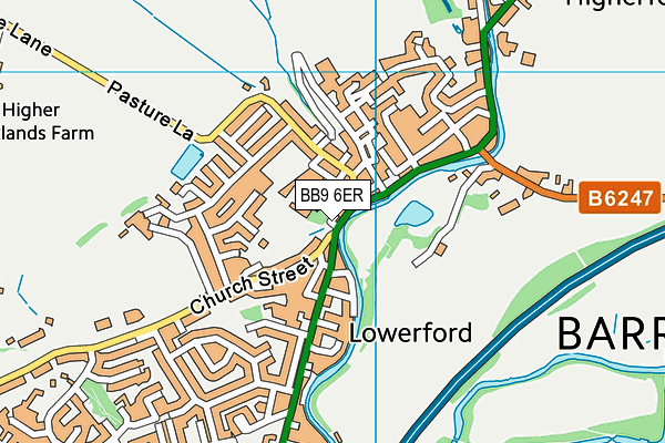 BB9 6ER map - OS VectorMap District (Ordnance Survey)