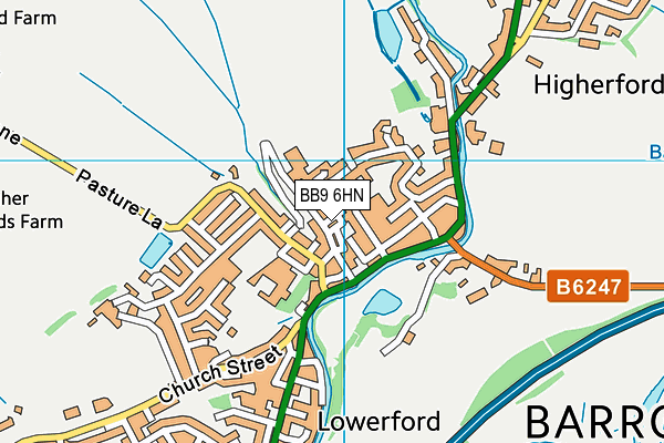 BB9 6HN map - OS VectorMap District (Ordnance Survey)