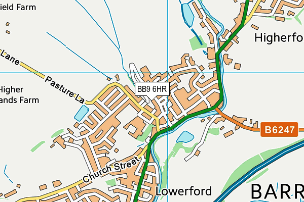BB9 6HR map - OS VectorMap District (Ordnance Survey)