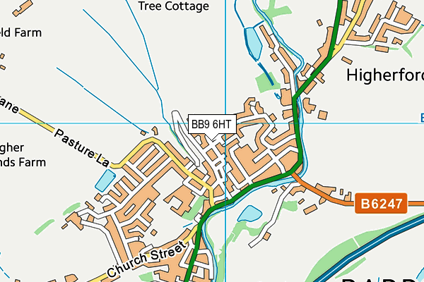 BB9 6HT map - OS VectorMap District (Ordnance Survey)