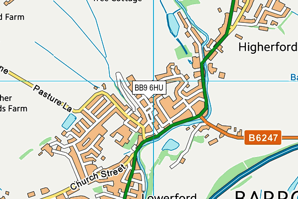 BB9 6HU map - OS VectorMap District (Ordnance Survey)
