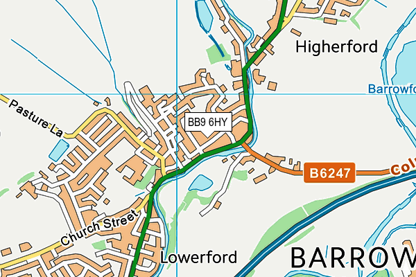 BB9 6HY map - OS VectorMap District (Ordnance Survey)