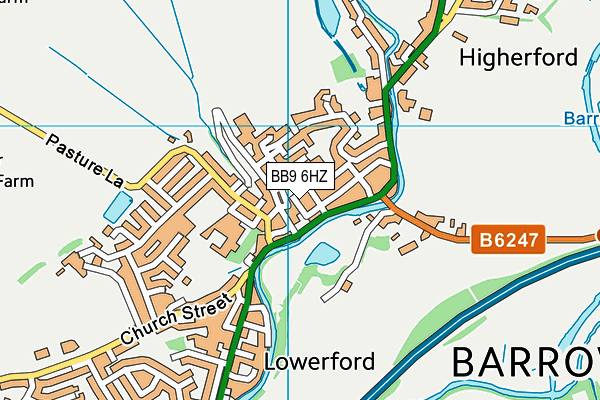 BB9 6HZ map - OS VectorMap District (Ordnance Survey)