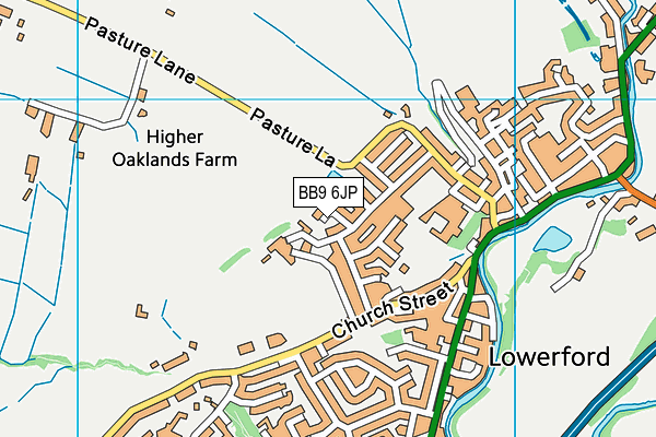 BB9 6JP map - OS VectorMap District (Ordnance Survey)