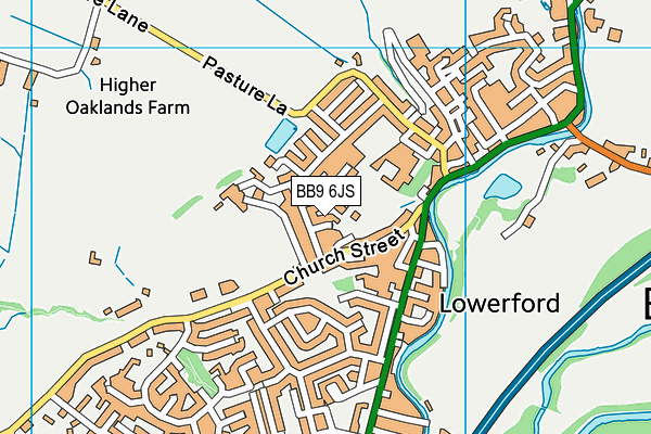 BB9 6JS map - OS VectorMap District (Ordnance Survey)