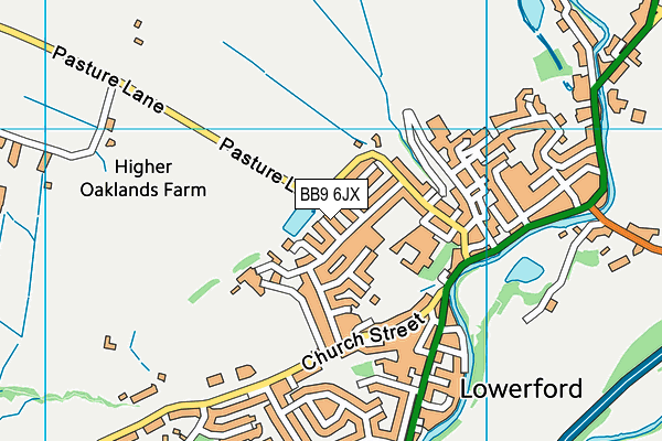 BB9 6JX map - OS VectorMap District (Ordnance Survey)