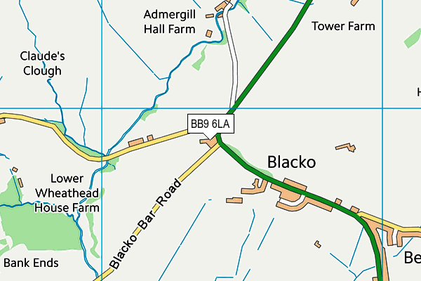 BB9 6LA map - OS VectorMap District (Ordnance Survey)