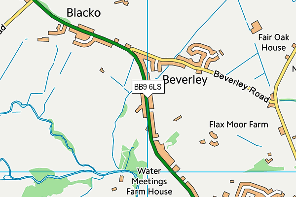 BB9 6LS map - OS VectorMap District (Ordnance Survey)