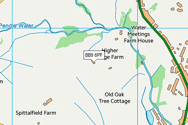 BB9 6PF map - OS VectorMap District (Ordnance Survey)